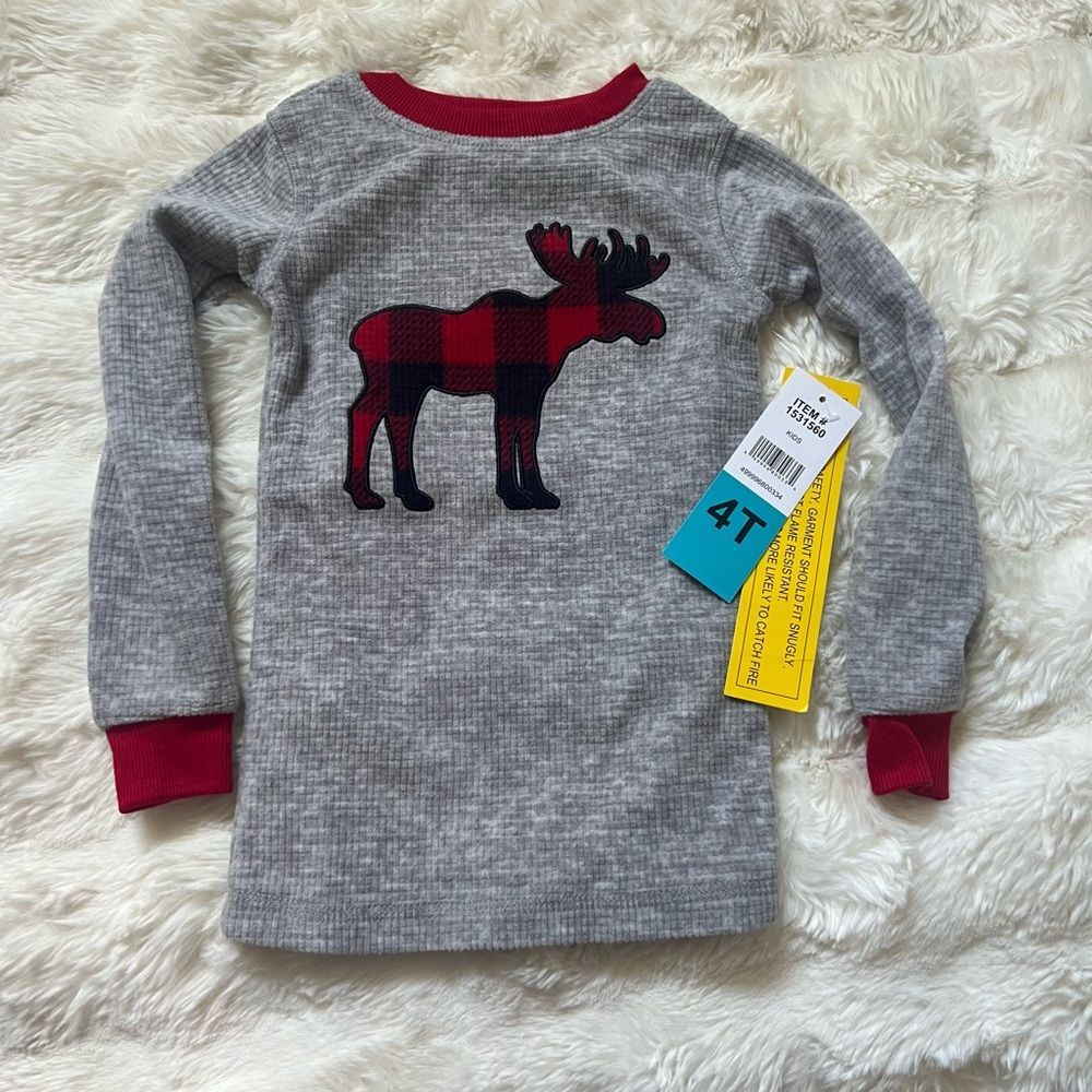 Eddie Bauer Kids Red and Gray PJ shirt 4T